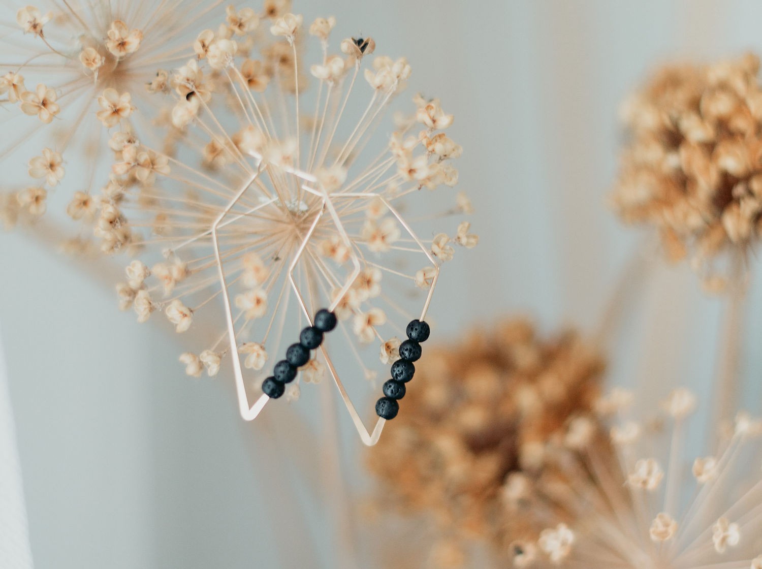 14K Gold Plated Diffuser Earrings - Rhombus