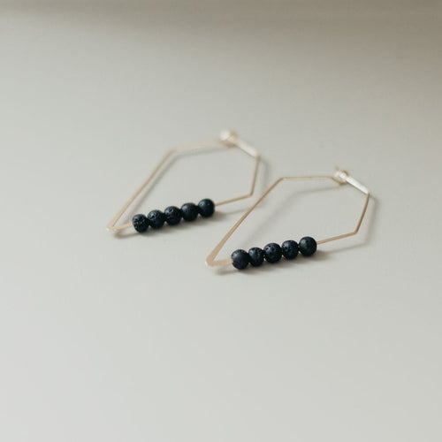 14K Gold Plated Diffuser Earrings - Rhombus