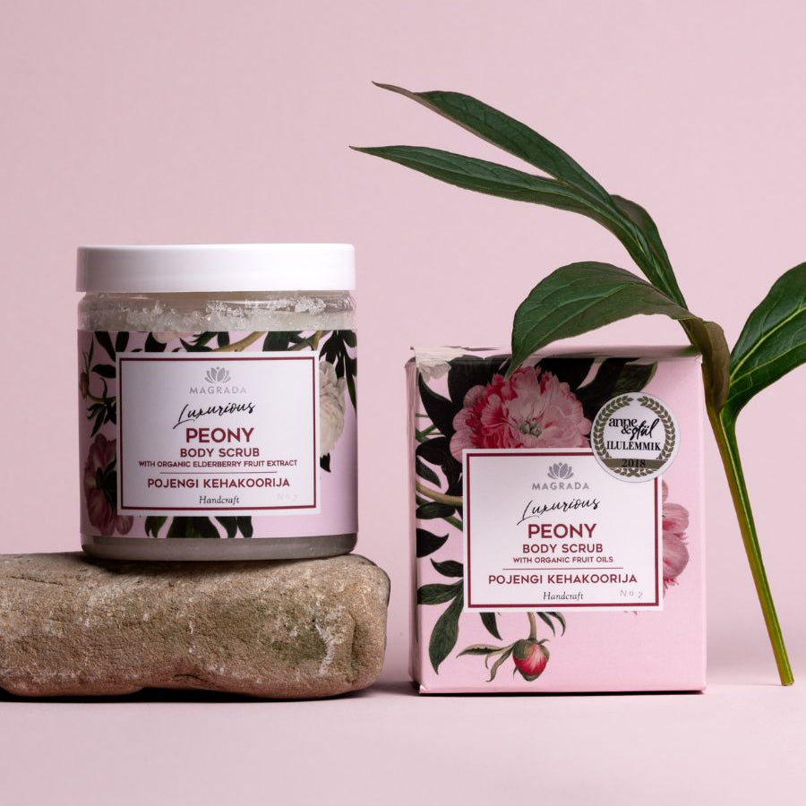 Peony Body Scrub With Organic Fruit Oils - 250 ml