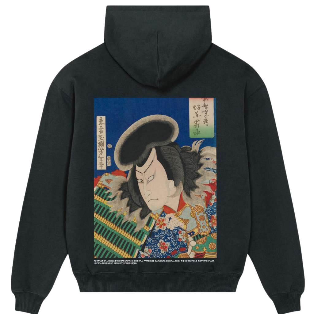 Heavy-Weight Premium Hoodie "Portrait of a Cross-Eyed Man" by Unknown Artist