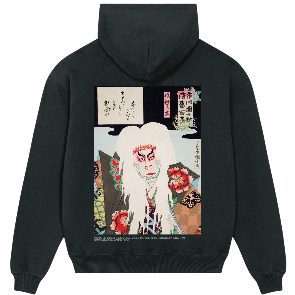 Heavy-Weight Premium Hoodie "Spirit of a Lion Mask" by Toyohara Kunichika (1893–1903)