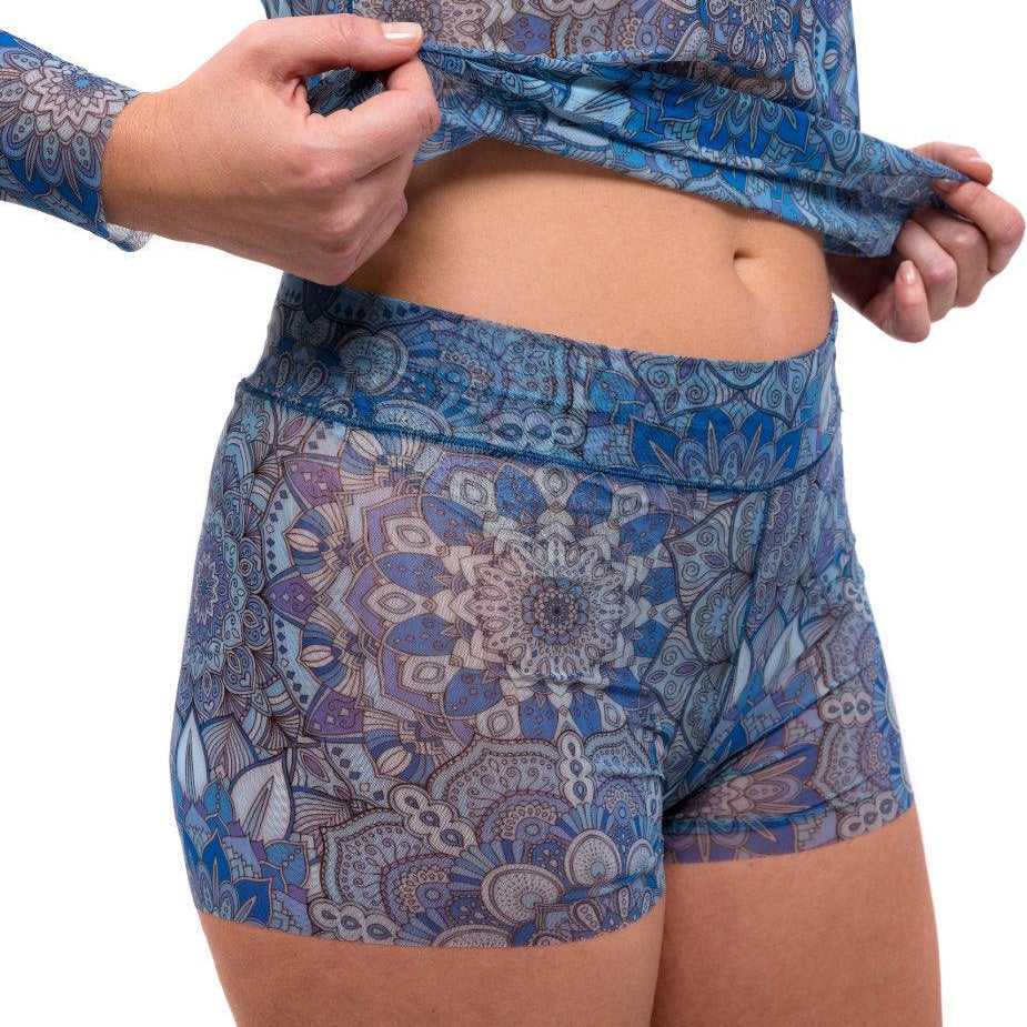 Tan-Through Mini Leggings – Blue Mandala