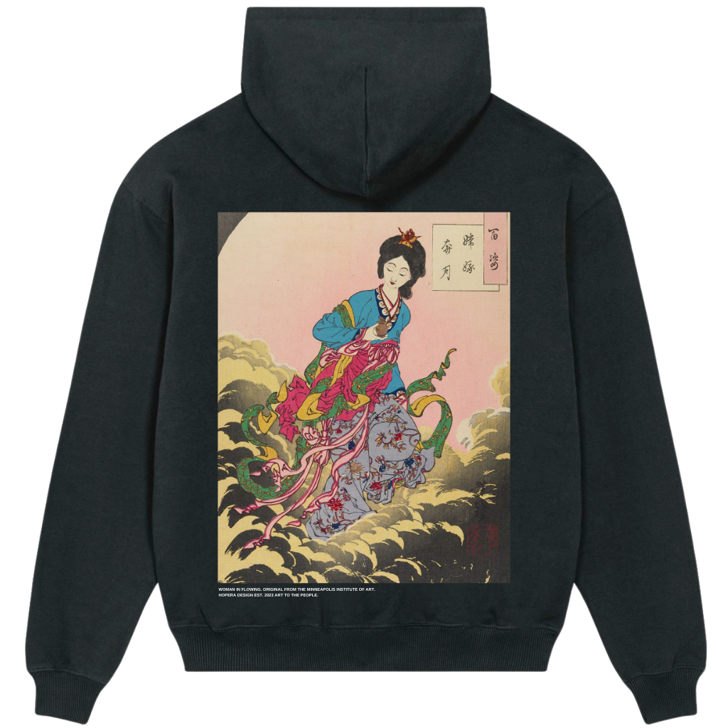 Heavy-Weight Premium Hoodie "Woman in Flowing Draperies" by Unknown Artist