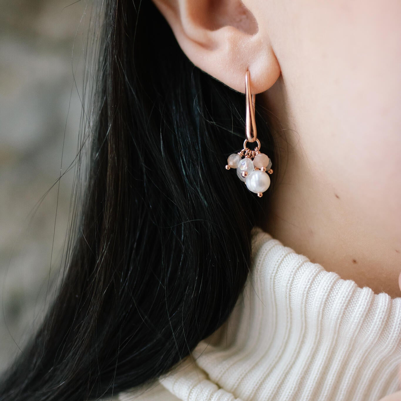 Cherie Petite Earrings - Rose Gold and Silver