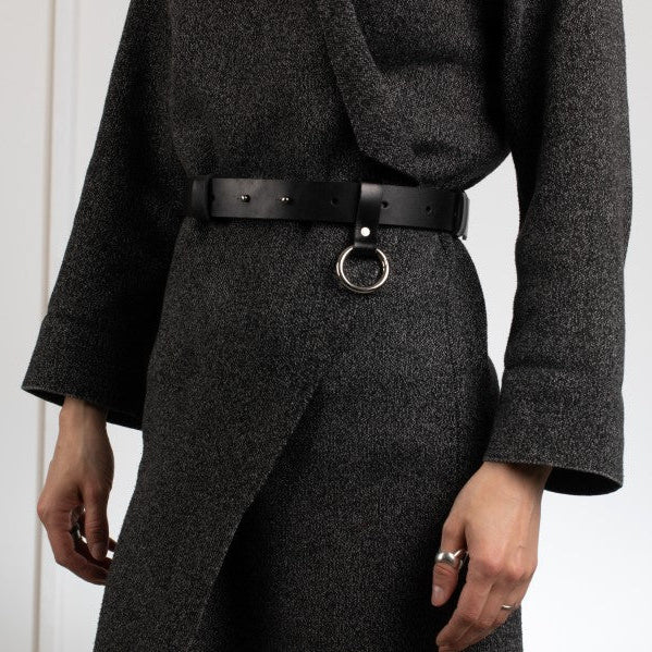 Black Leather Unisex Belt Oslo