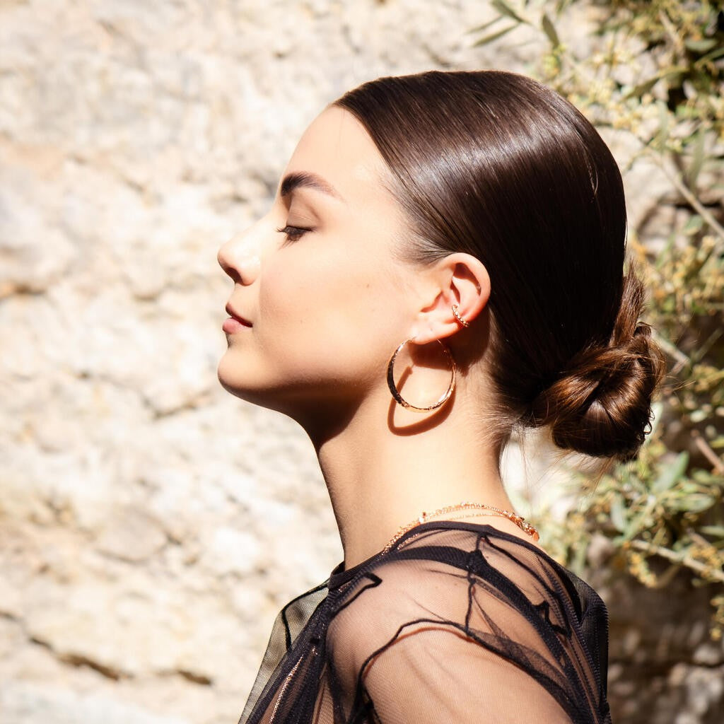 Helena Hoops Earrings - Rose Gold and Silver