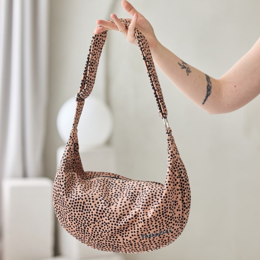 Hobo Bag - Cream and Dots