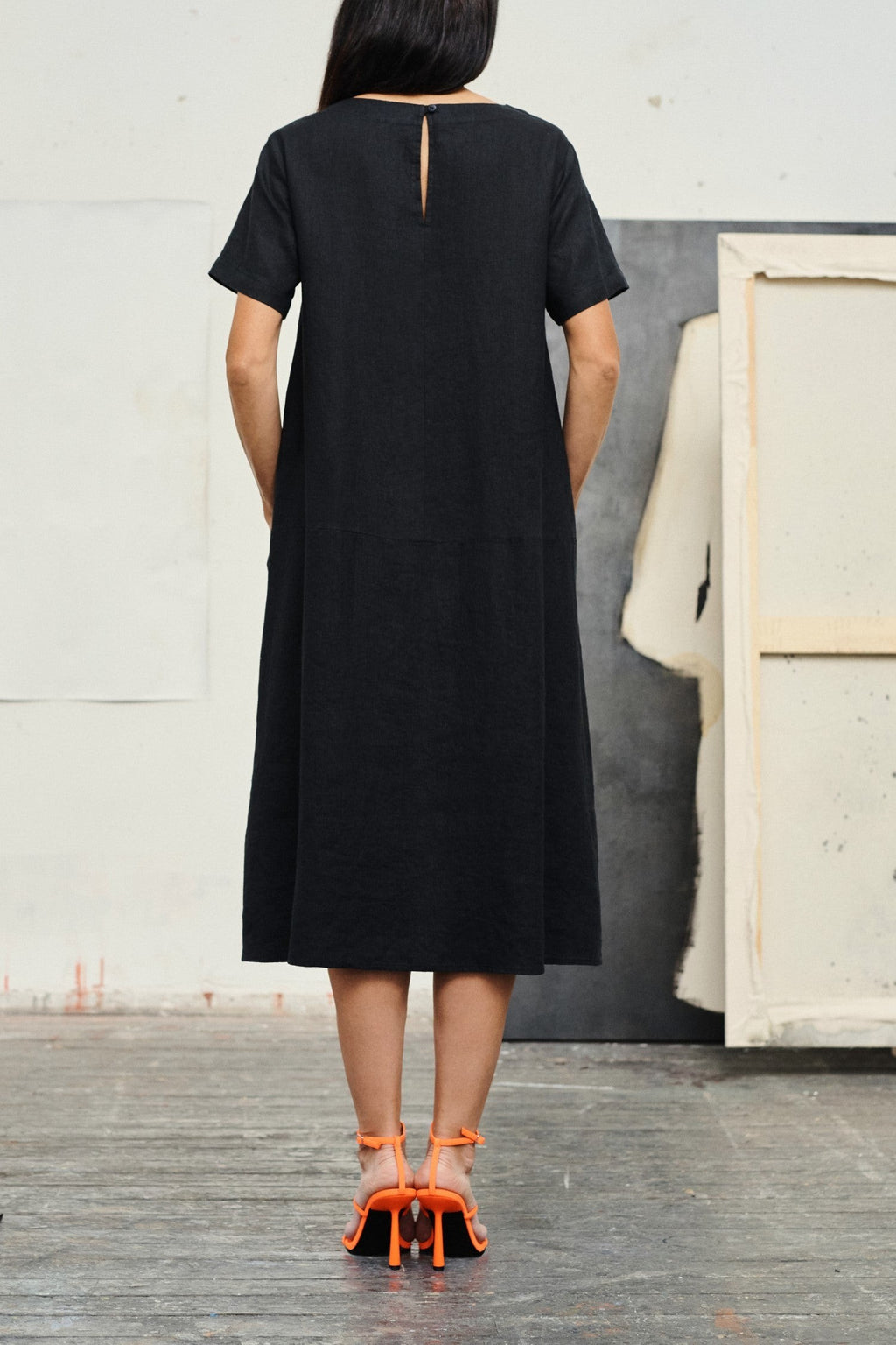 Linen Speedwell Dress - Black