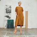 Linen Speedwell Dress - Bronze