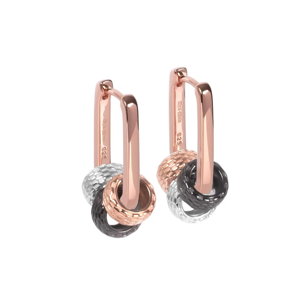Metropolitan Hoops Rolling Charm - Rose Gold and Silver