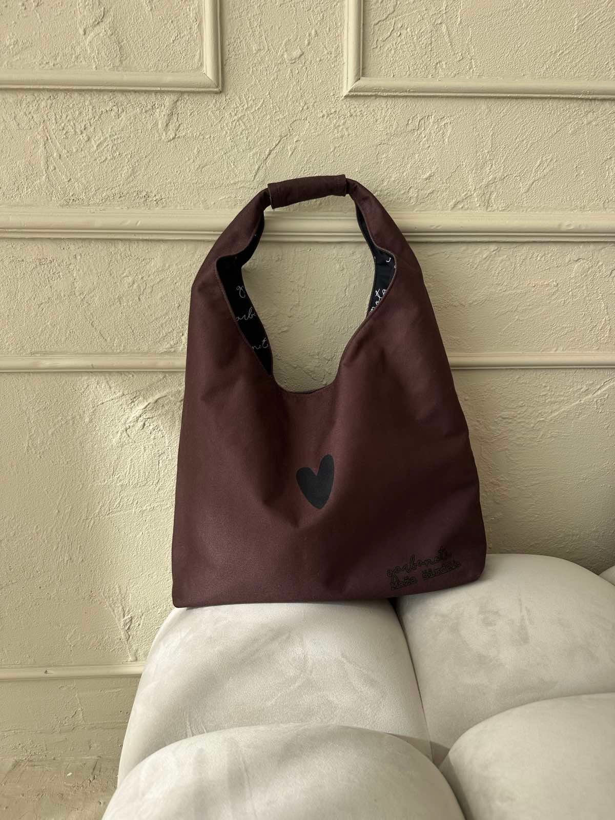 Moon Bag Heart - Brown
