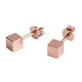 Cube Earrings - Rose Gold and Silver