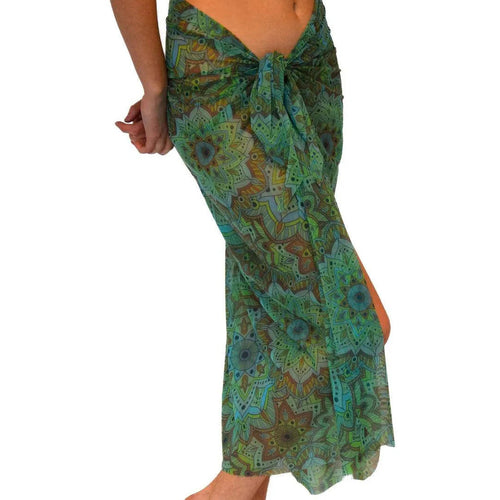 Green Mandala Tan Through Sarong