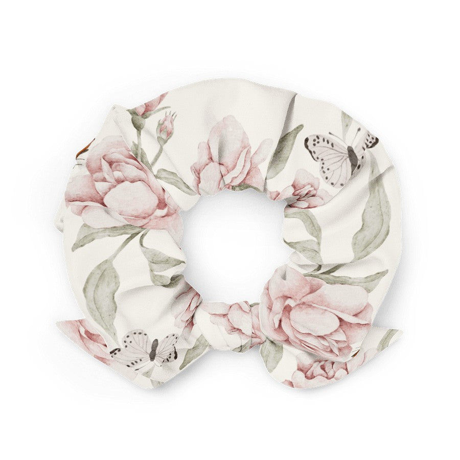 Vintage Floral Butterfly Scrunchie