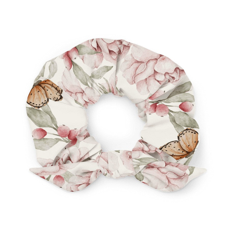 Vintage Floral Butterfly Scrunchie